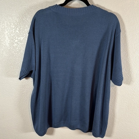 Precious as Diamonds American Flag V Neck Short Sleeve Sweater Size 3X - Picture 4 of 6